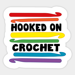 Hooked on Crochet Rainbow Sticker